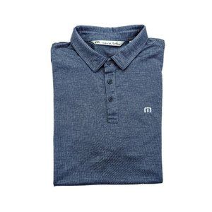 Travis Mathew Polo Shirt Adult Large Blue Gray Lightweight Golf Casual Mens